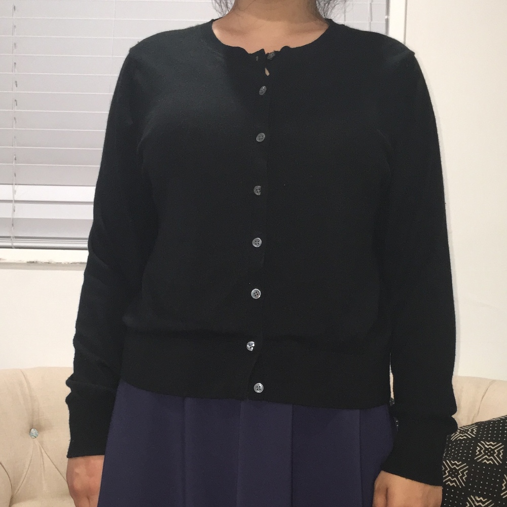 Banana Republic Black Silk Cashmere Cardigan